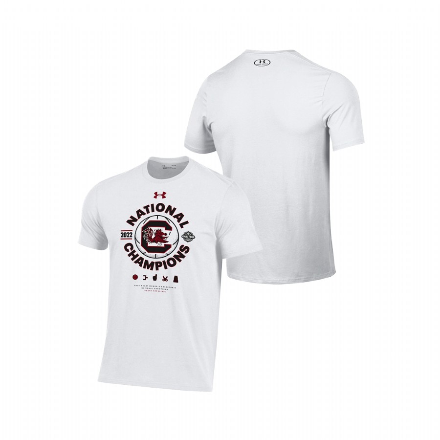 men south carolina gamecocks white 2022 ncaa women's basketball national champions locker room t shirt