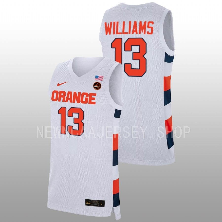 men syracuse orange benny williams 2022 23 replica college basketball white jersey