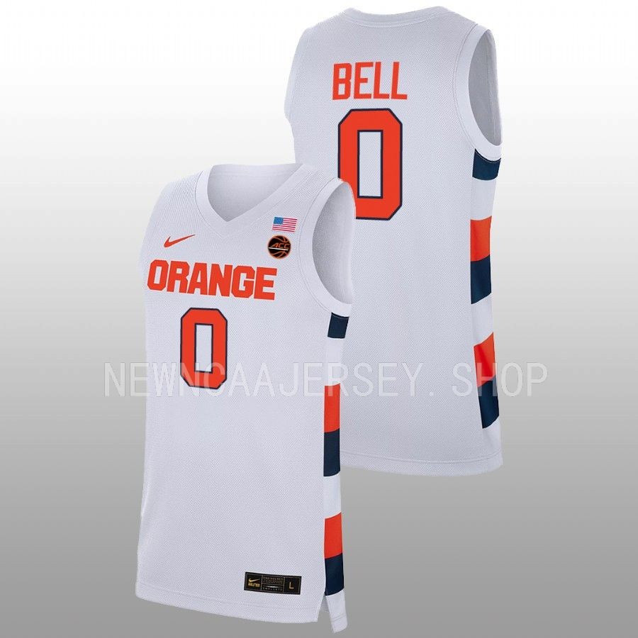 men syracuse orange chris bell 2022 23 replica college basketball white jersey