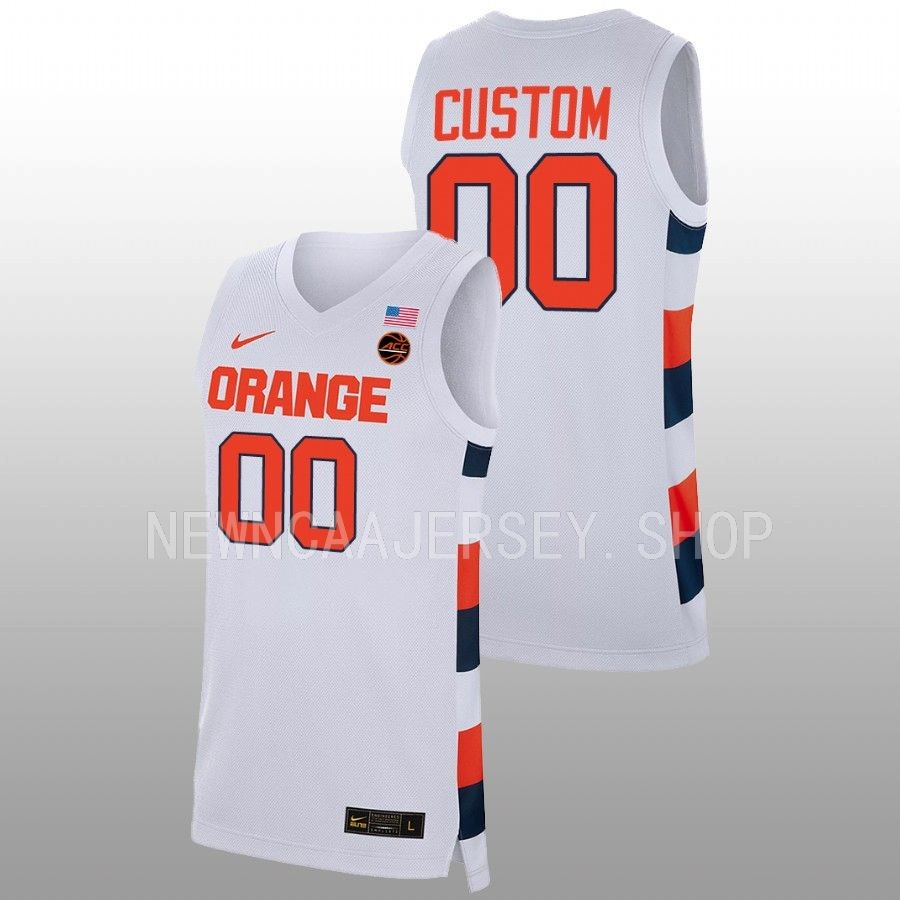 men syracuse orange custom 2022 23 replica college basketball white jersey