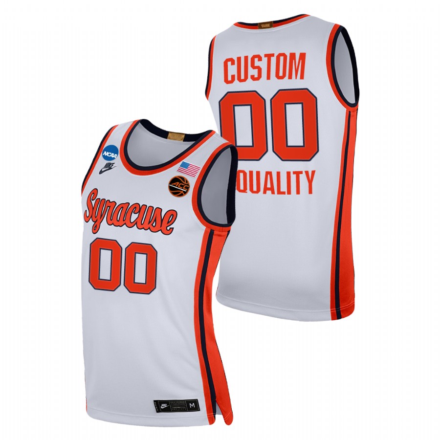 men syracuse orange custom equality 2021 march madness sweet 16 white jersey