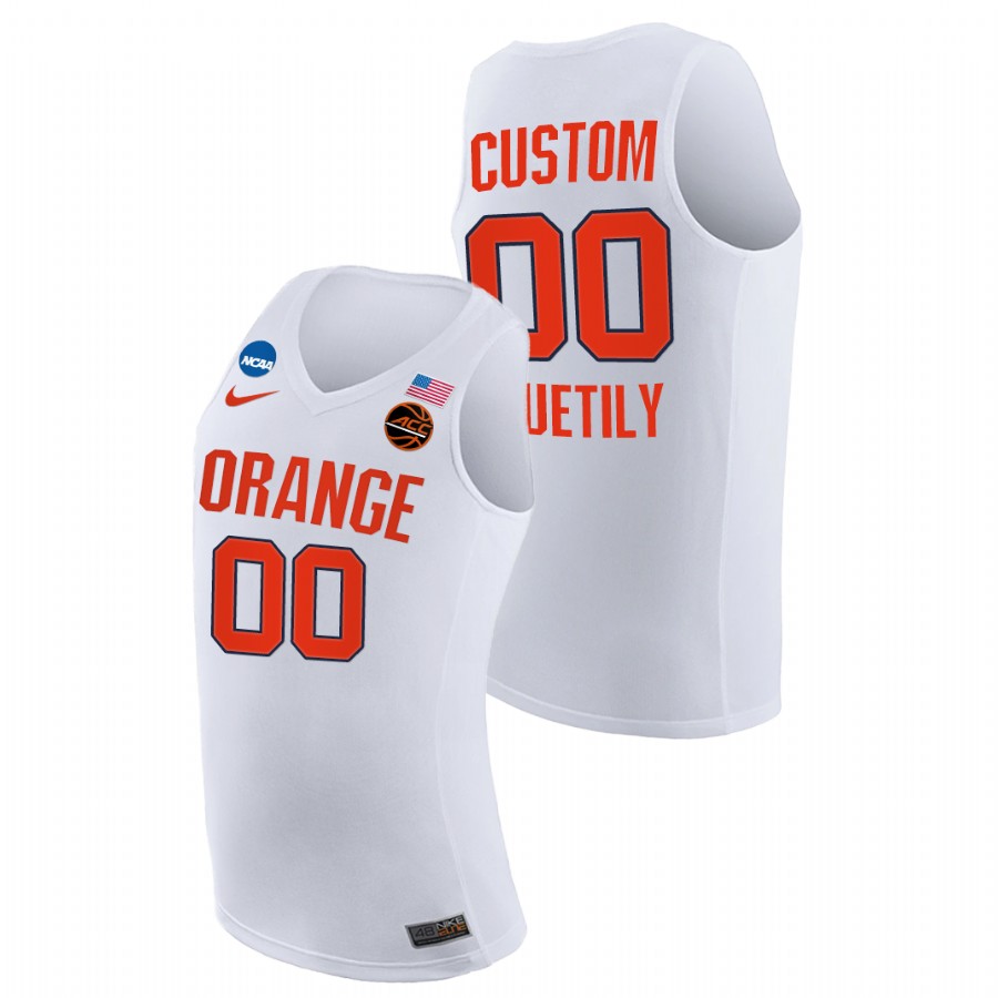 men syracuse orange custom replica 2021 march madness sweet 16 white jersey