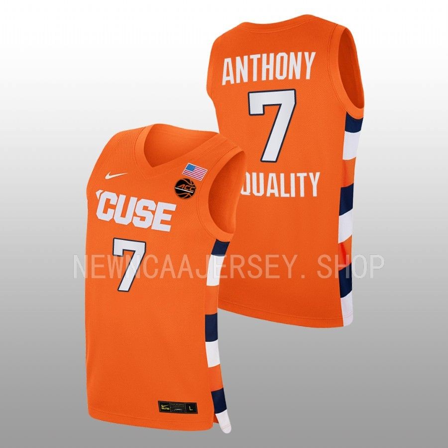 men syracuse orange kiyan anthony class of 2025 college basketball orange jersey