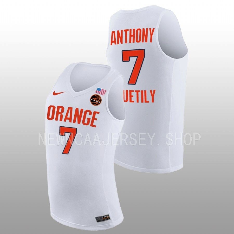 men syracuse orange kiyan anthony class of 2025 college basketball white jersey