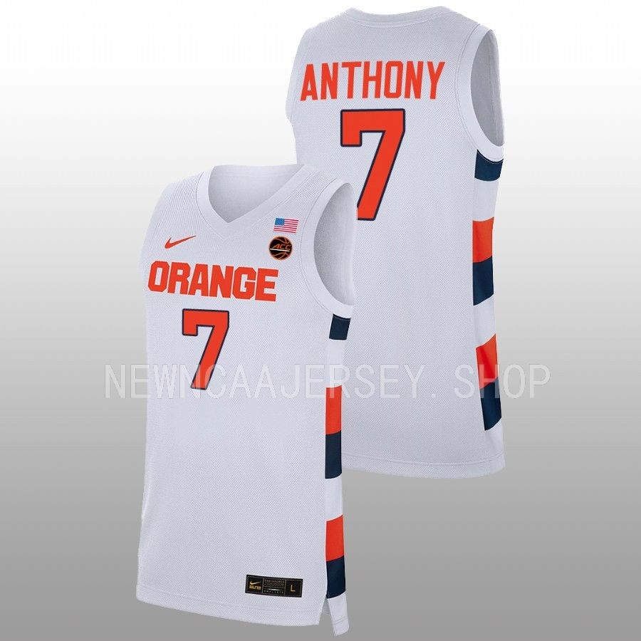 men syracuse orange kiyan anthony replica college basketball white jersey