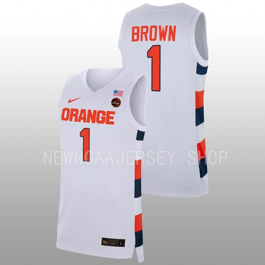 men syracuse orange maliq brown 2022 23 replica college basketball white jersey