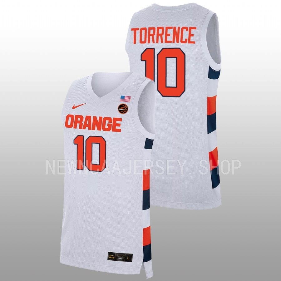men syracuse orange symir torrence 2022 23 replica college basketball white jersey
