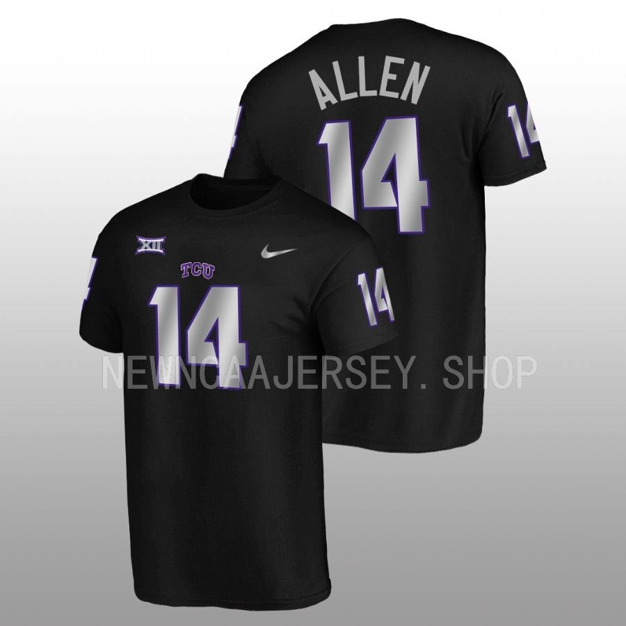 men tcu horned frogs blackout football alternate dj allen black t shirt