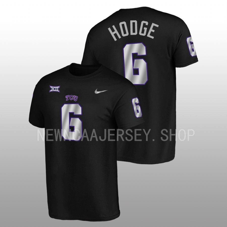 men tcu horned frogs blackout football alternate jamoi hodge black t shirt