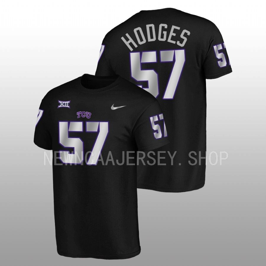 men tcu horned frogs blackout football alternate johnny hodges black t shirt