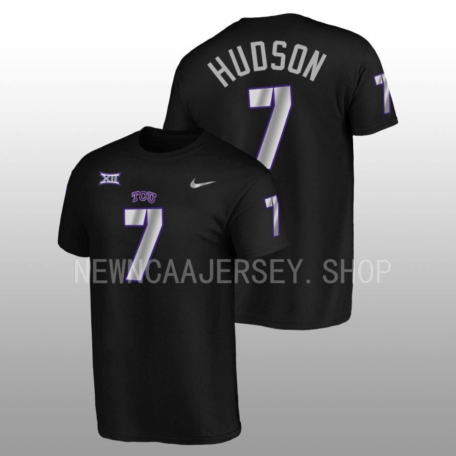 men tcu horned frogs blackout football alternate jordan hudson black t shirt