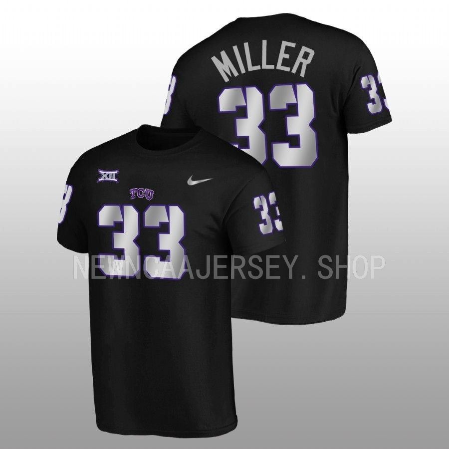 men tcu horned frogs blackout football alternate kendre miller black t shirt