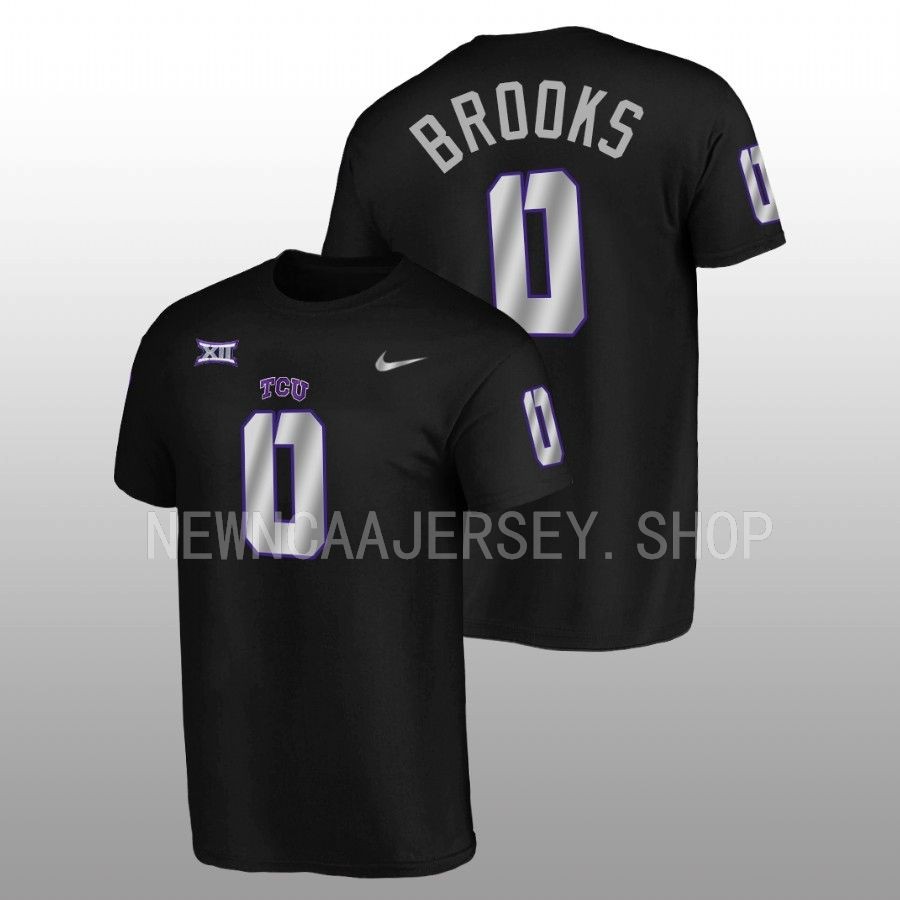men tcu horned frogs blackout football alternate marcel brooks black t shirt