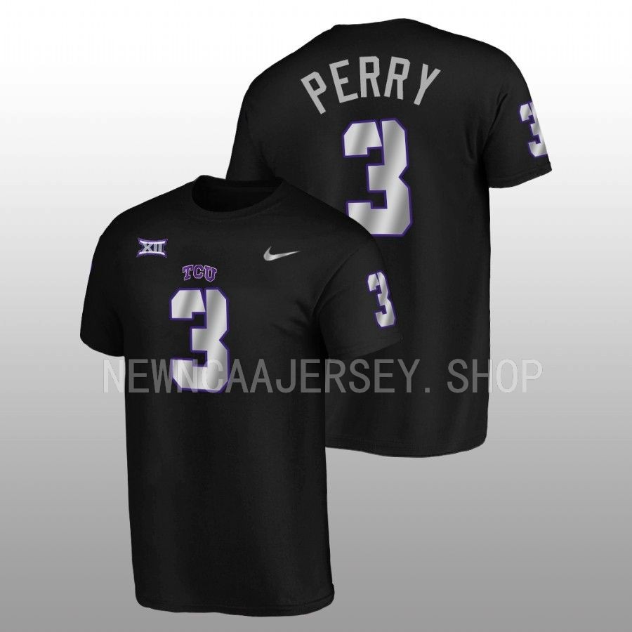men tcu horned frogs blackout football alternate mark perry black t shirt