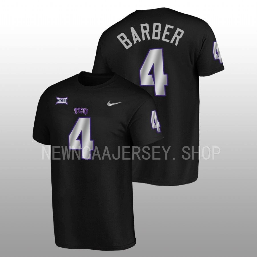 men tcu horned frogs blackout football alternate taye barber black t shirt