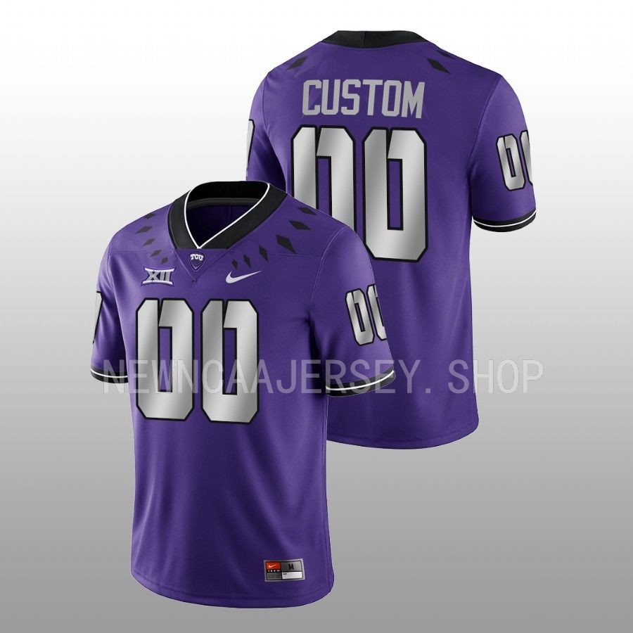 men tcu horned frogs custom 2022 game untouchable football purple jersey