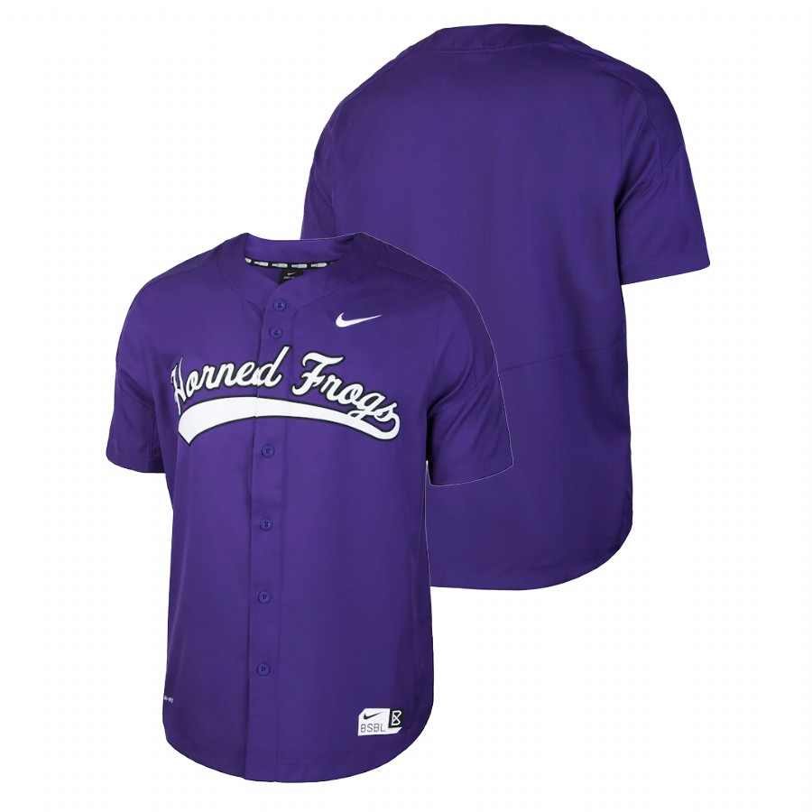 men tcu horned frogs custom vapor performance college baseball purple jersey