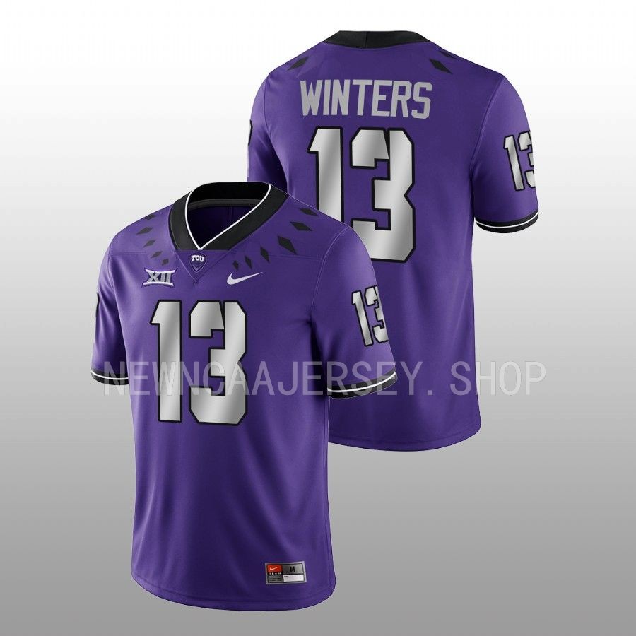 men tcu horned frogs dee winters 2022 game untouchable football purple jersey