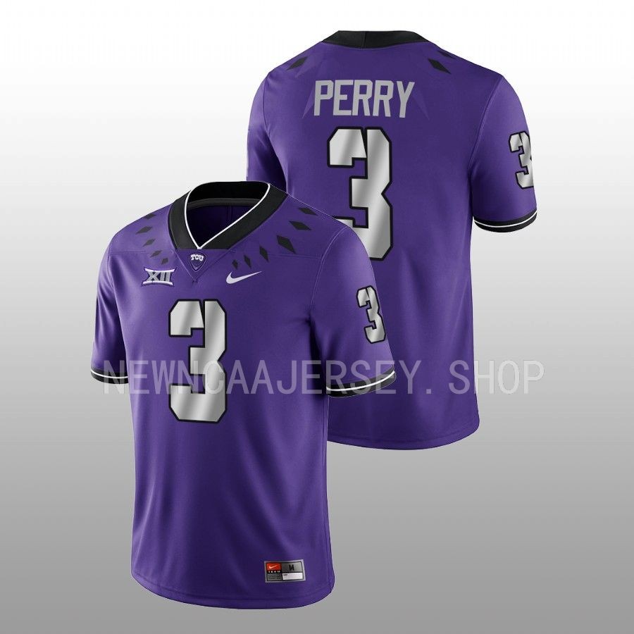 men tcu horned frogs mark perry 2022 game untouchable football purple jersey