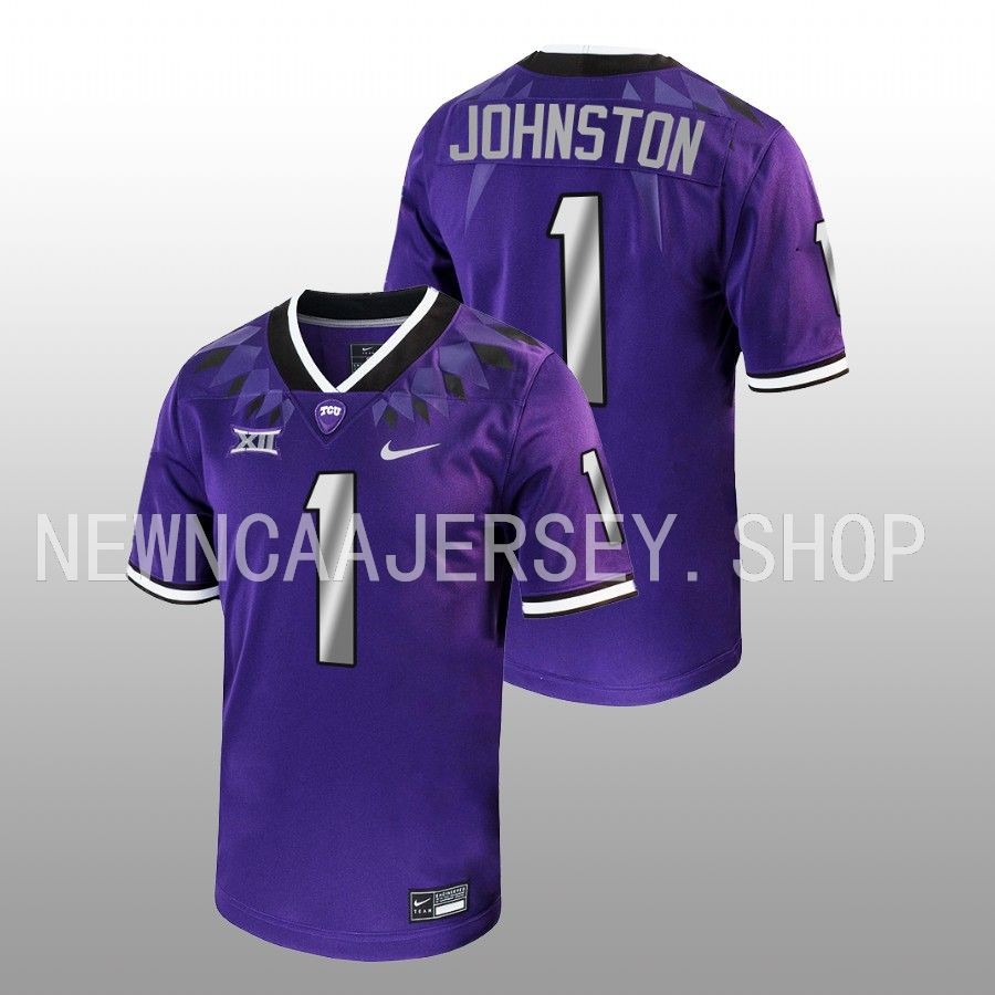 men tcu horned frogs quentin johnston 2022 23 football untouchable game purple jersey