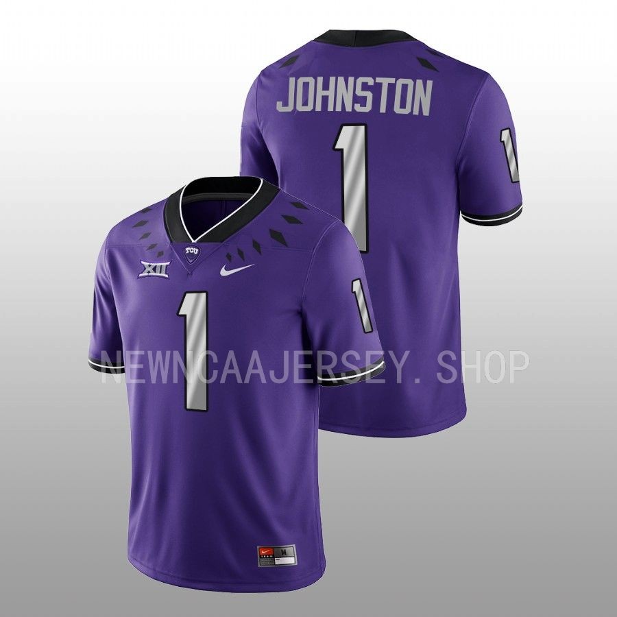 men tcu horned frogs quentin johnston 2022 game untouchable football purple jersey