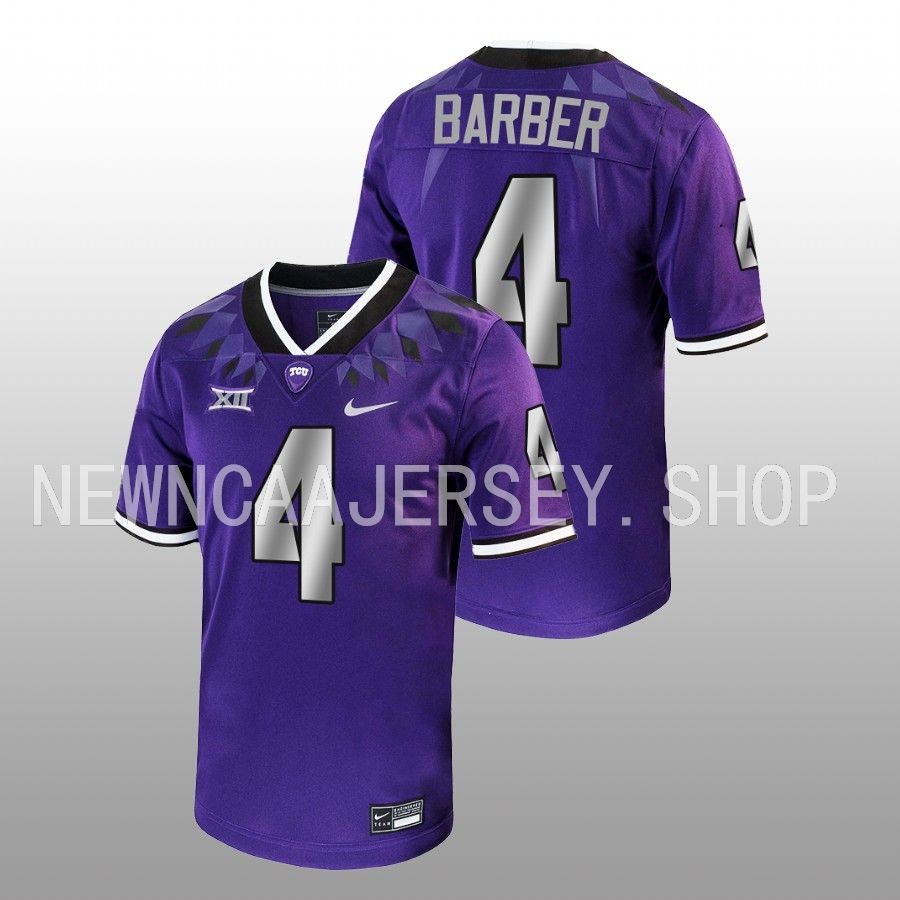 men tcu horned frogs taye barber 2022 23 football untouchable game purple jersey
