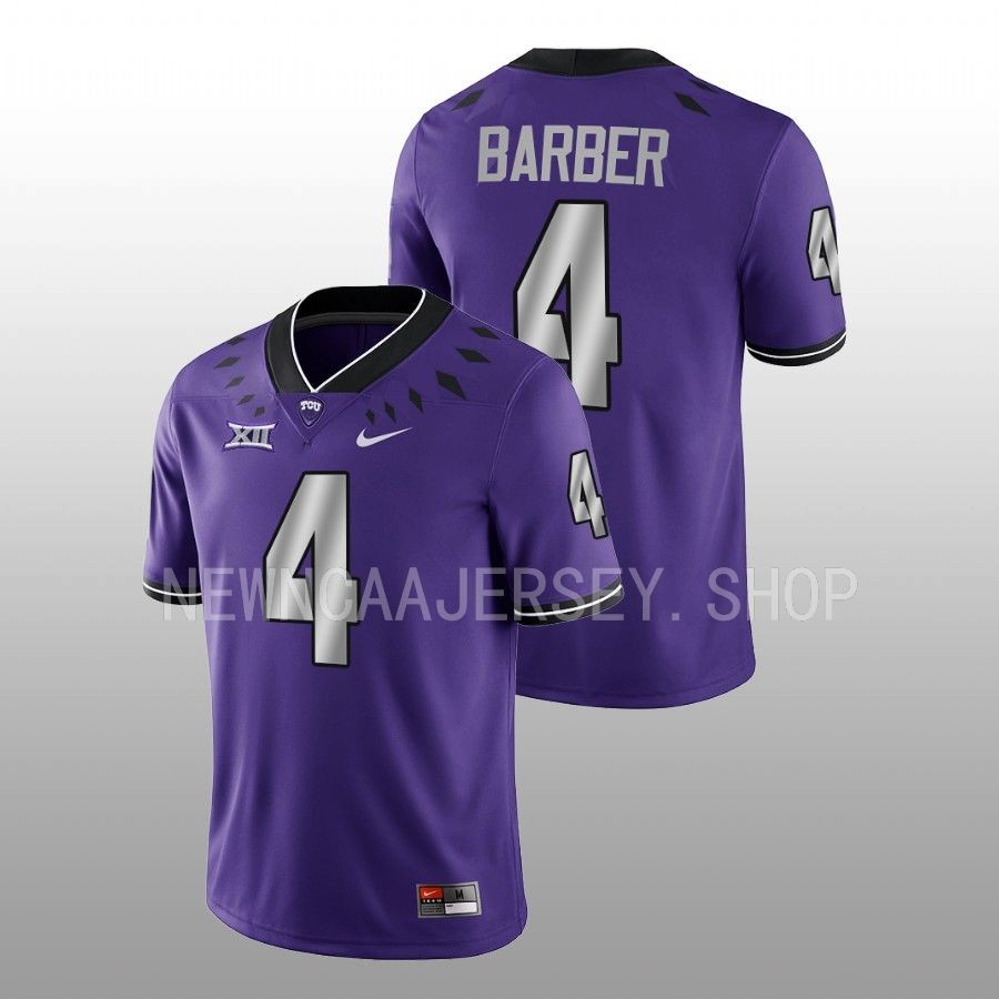men tcu horned frogs taye barber 2022 game untouchable football purple jersey