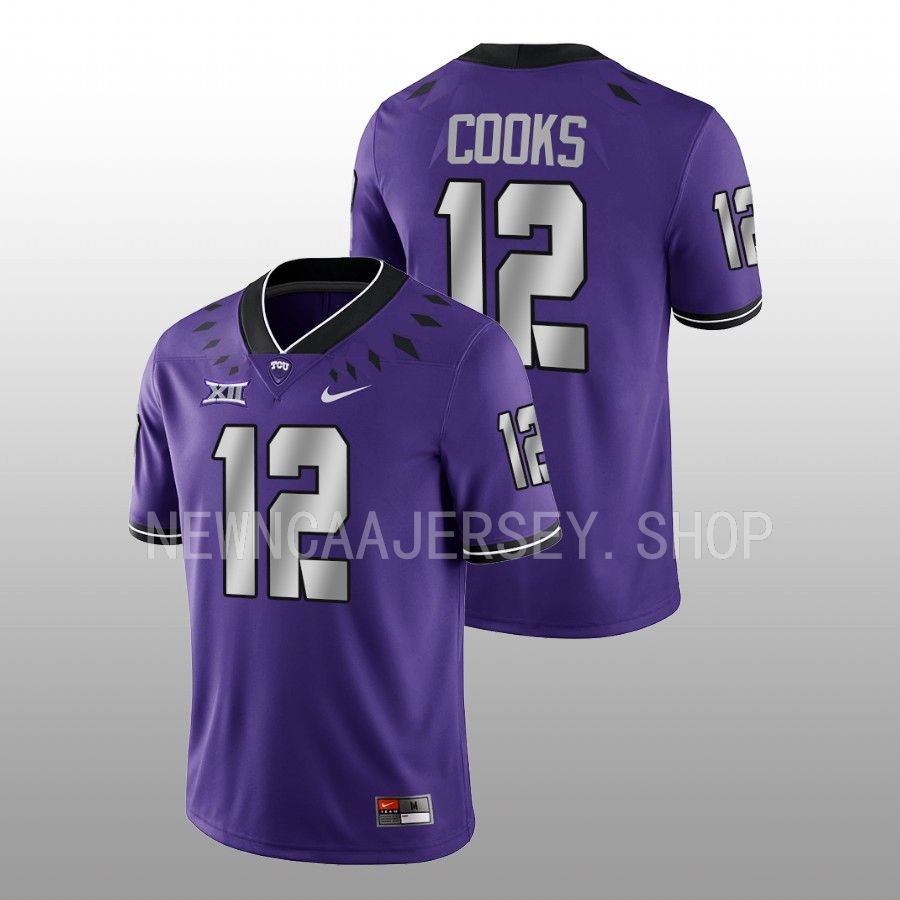men tcu horned frogs terrence cooks 2022 game untouchable football purple jersey