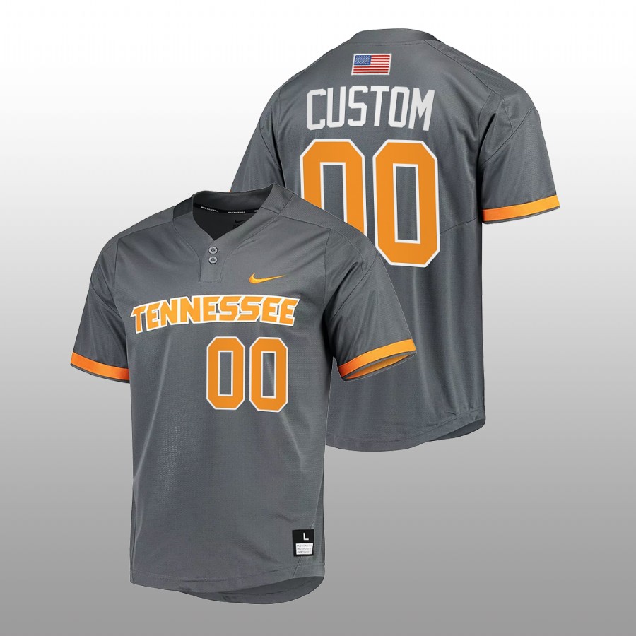 men tennessee volunteers custom grey 2022college baseball jersey