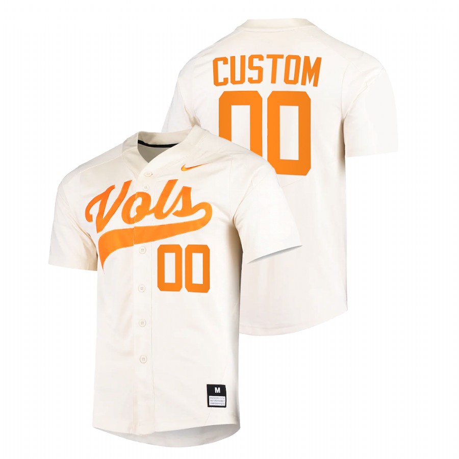 men tennessee volunteers custom white college baseball replica jersey