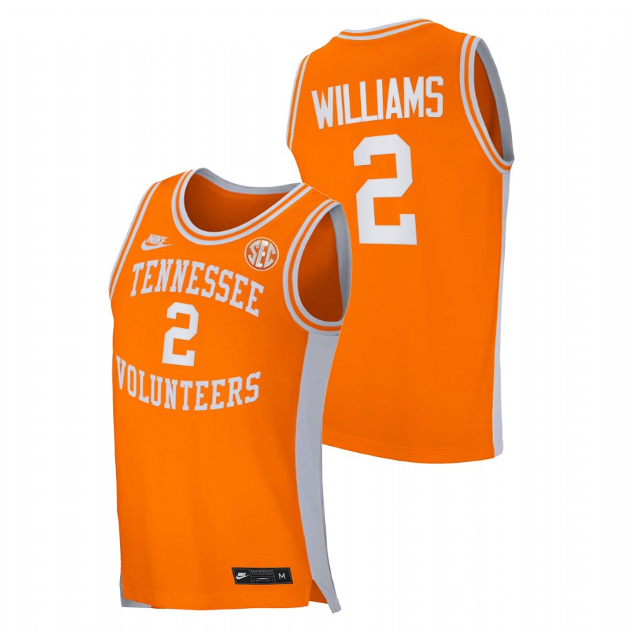 men tennessee volunteers grant williams 2021 college basketball retro orange jersey