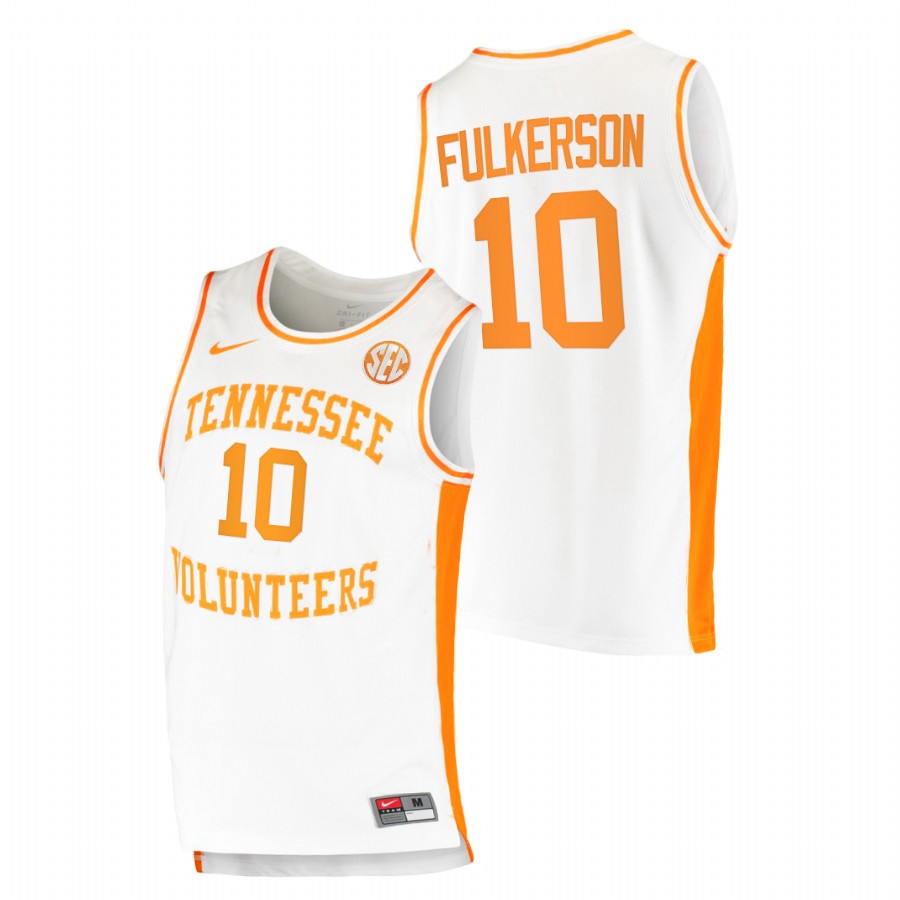 men tennessee volunteers john fulkerson 2021 college basketball replica white jersey