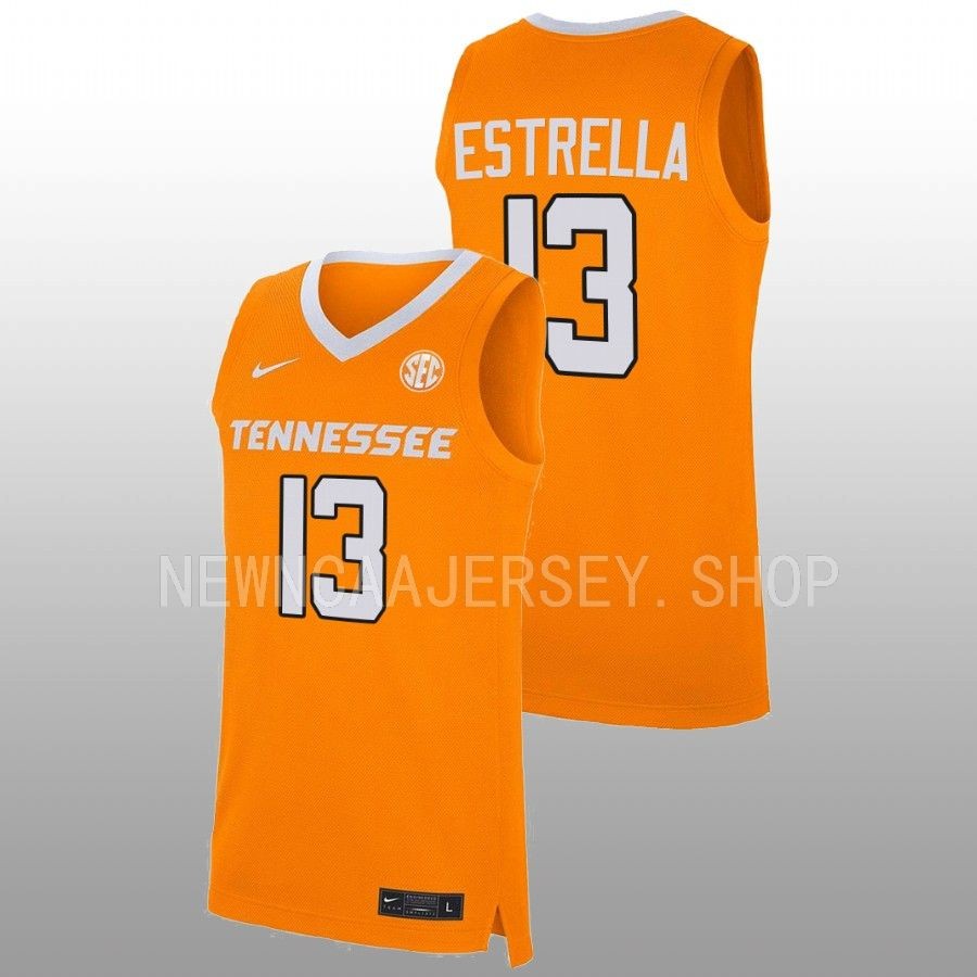 men tennessee volunteers joseph estrella 2022 23 replica basketball orange jersey