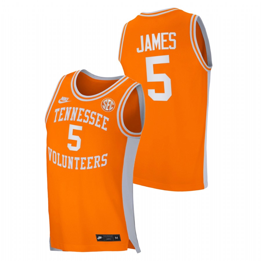 men tennessee volunteers josiah jordan james 2021 college basketball retro orange jersey