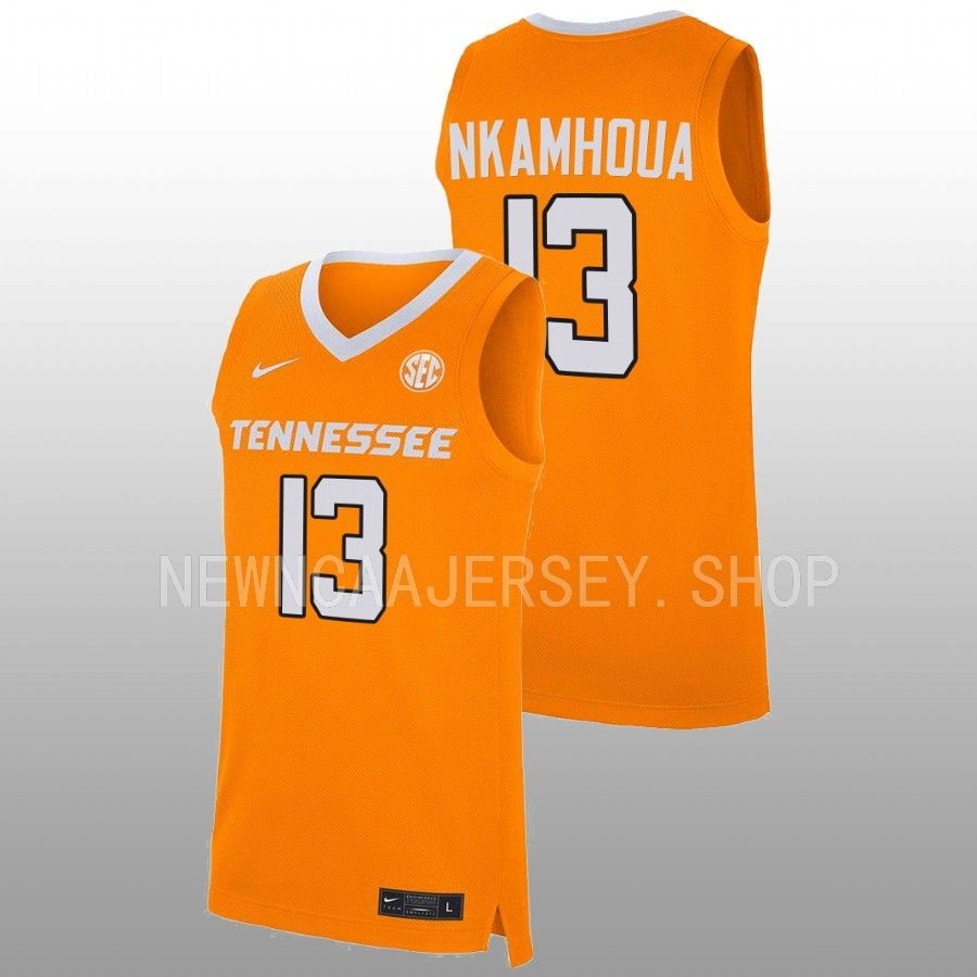 men tennessee volunteers olivier nkamhoua 2022 23 replica basketball orange jersey