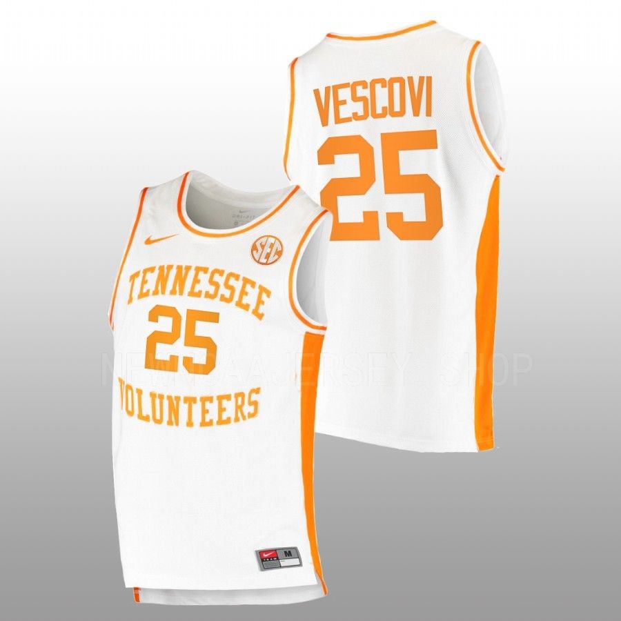 men tennessee volunteers santiago vescovi 2022 23 replica college basketball white jersey