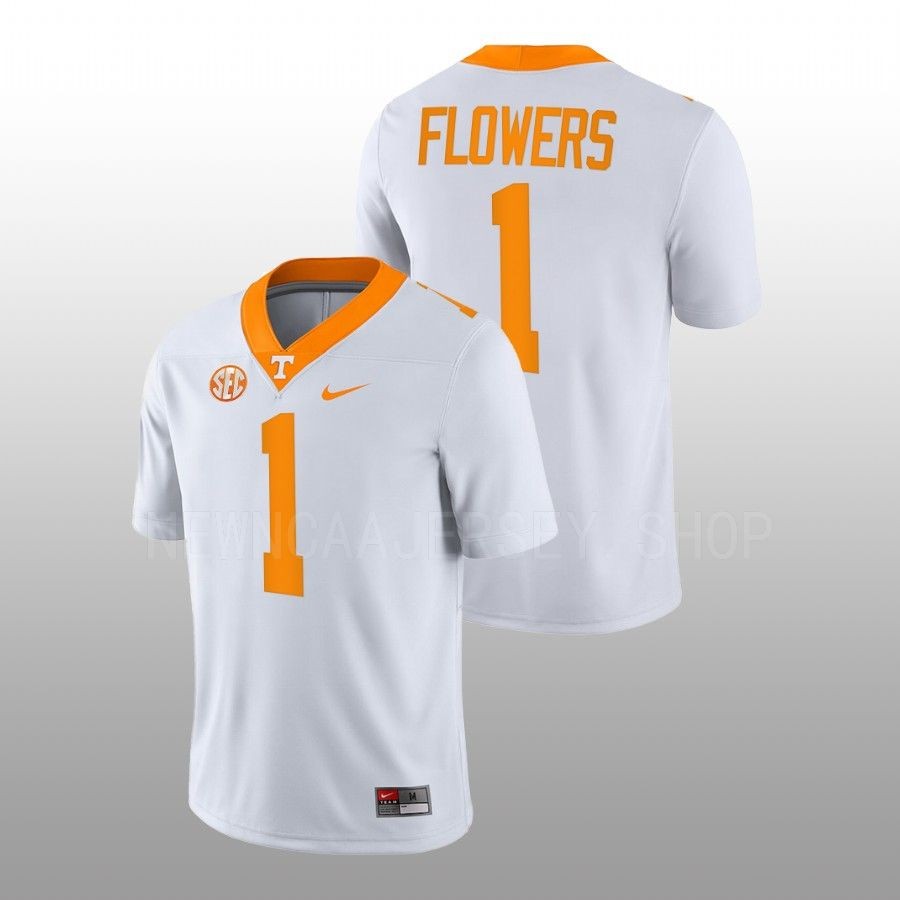 men tennessee volunteers trevon flowers nil replicaame college football white jersey