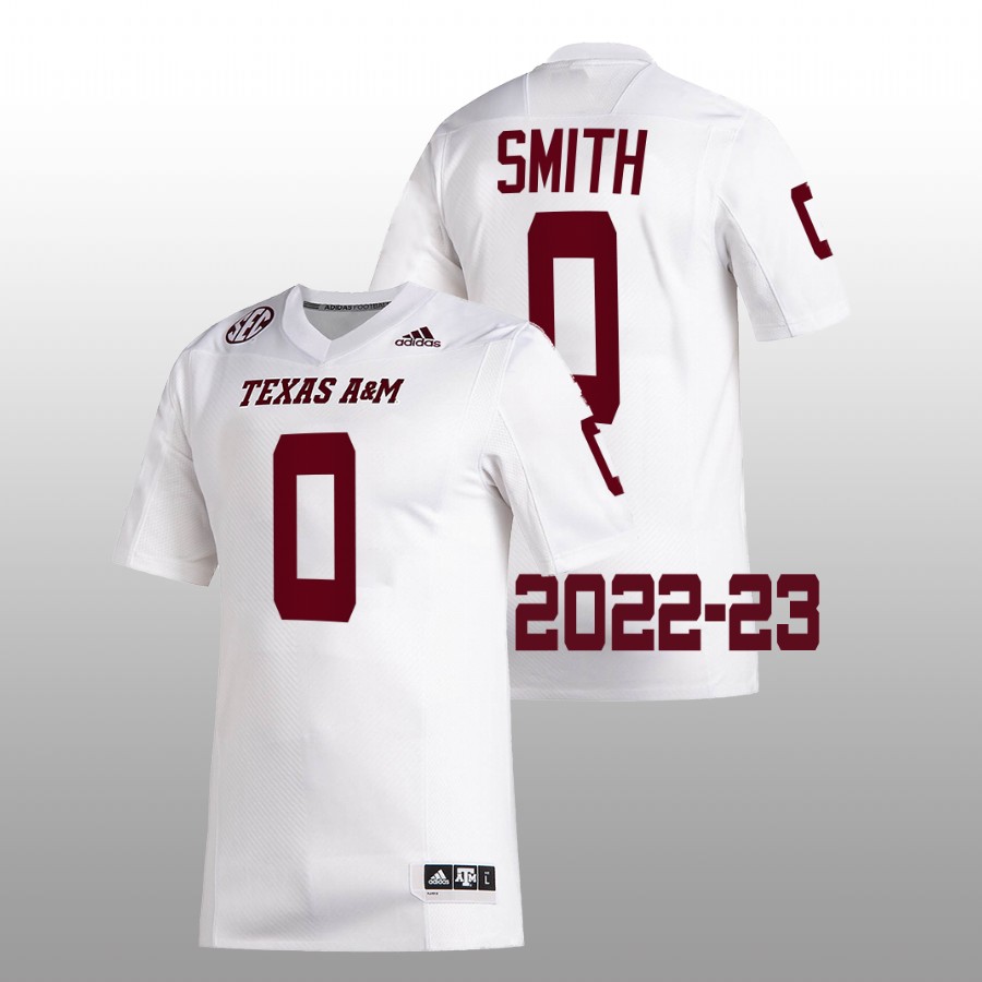men texas a&m aggies ainias smith 2022 23 college football white jersey
