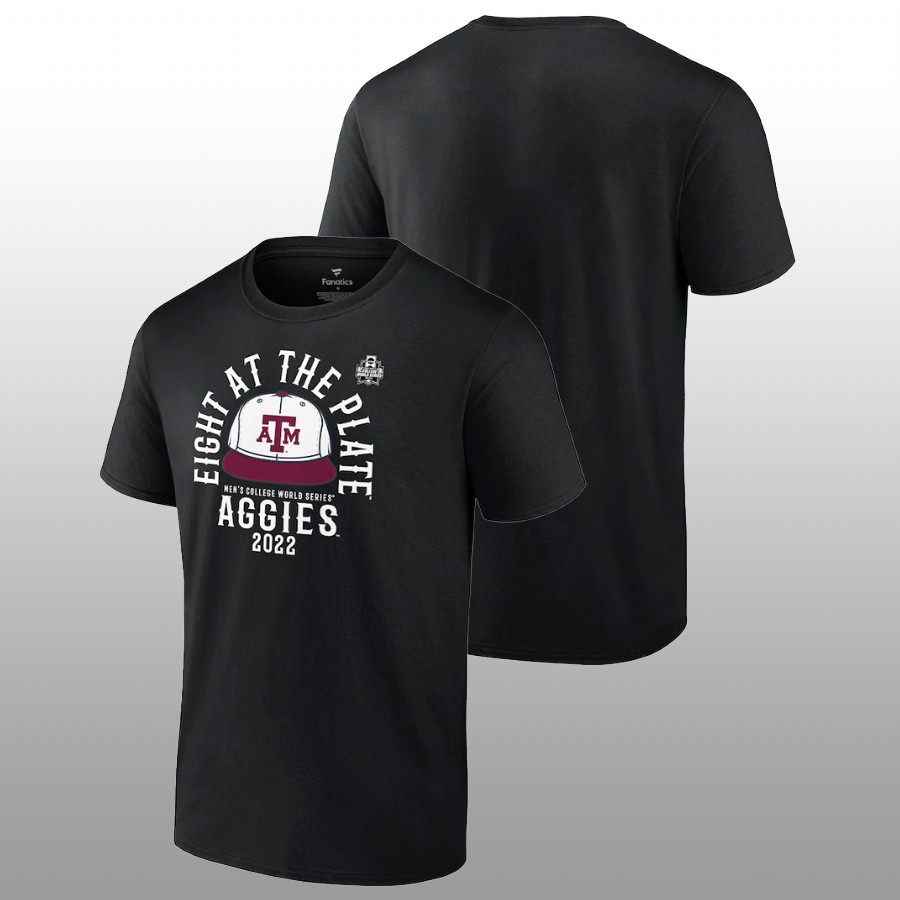 men texas a&m aggies black 2022 college world series ncaa baseball t shirt