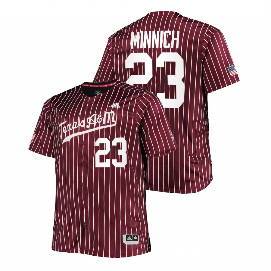 men texas a&m aggies brett minnich maroon college baseball replica jersey