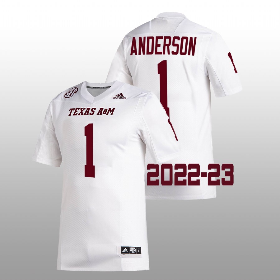 men texas a&m aggies bryce anderson 2022 23 college football white jersey