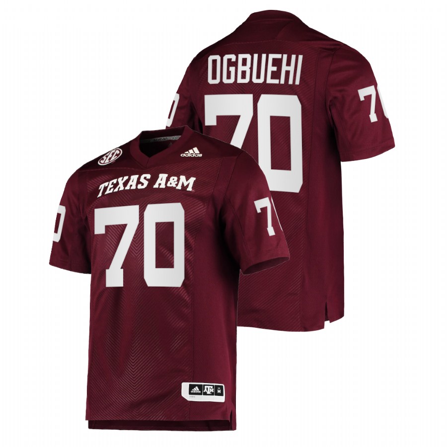 men texas a&m aggies cedric ogbuehi alumni college football maroon jersey