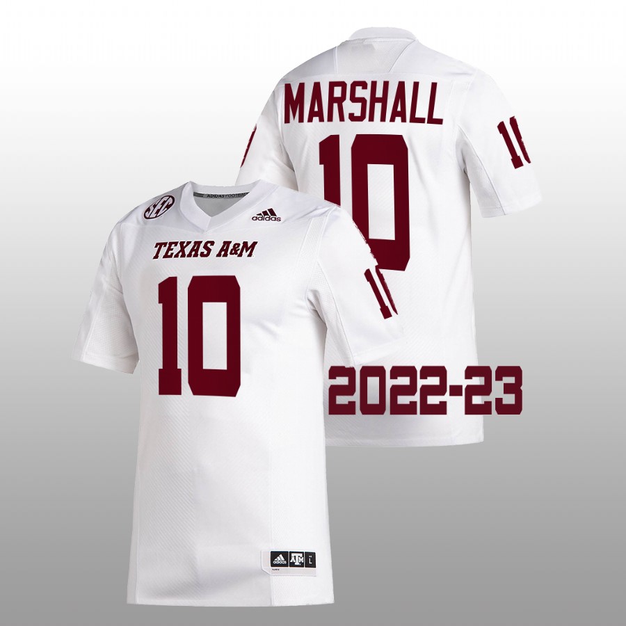 men texas a&m aggies chris marshall 2022 23 college football white jersey