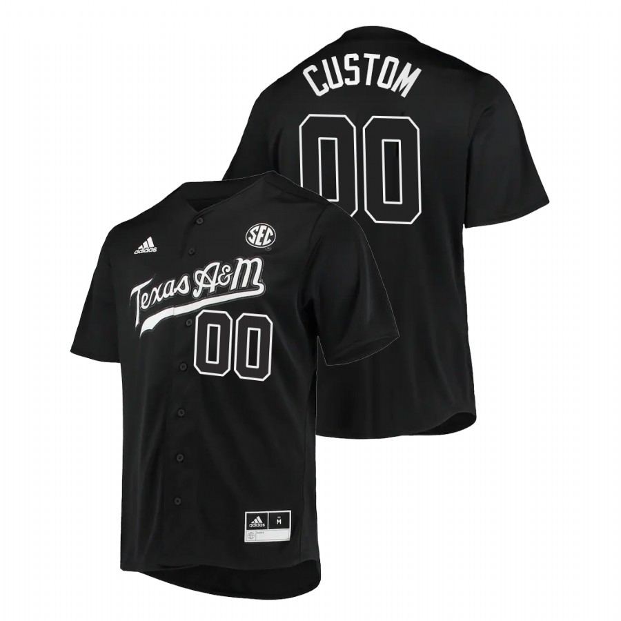 men texas a&m aggies custom black 2022college baseball button up jersey