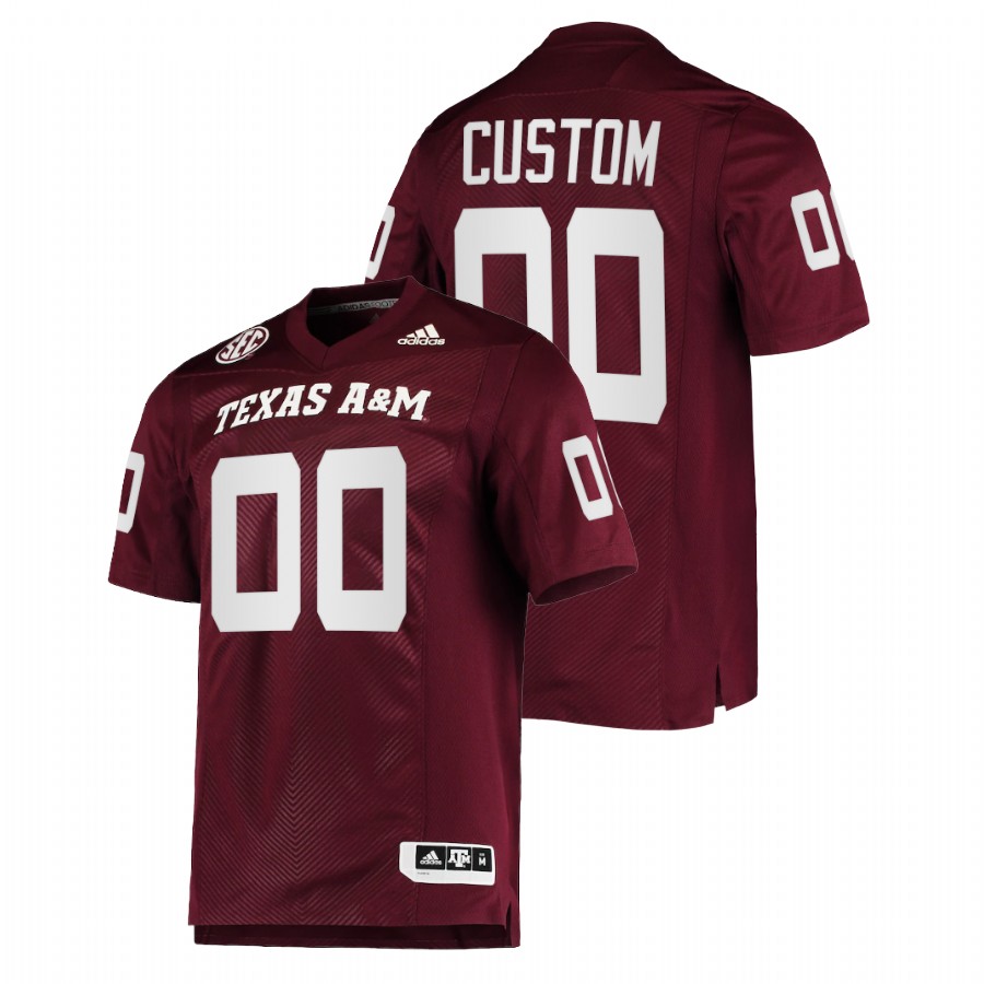 men texas a&m aggies custom college football maroon jersey