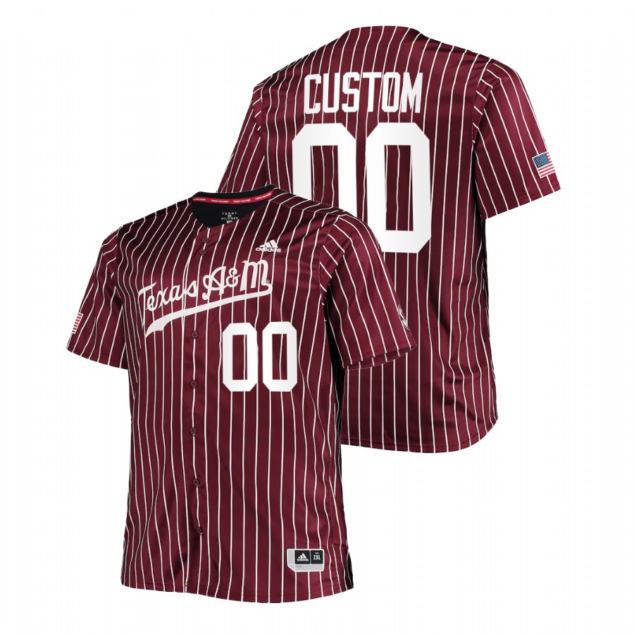men texas a&m aggies custom maroon college baseball replica jersey