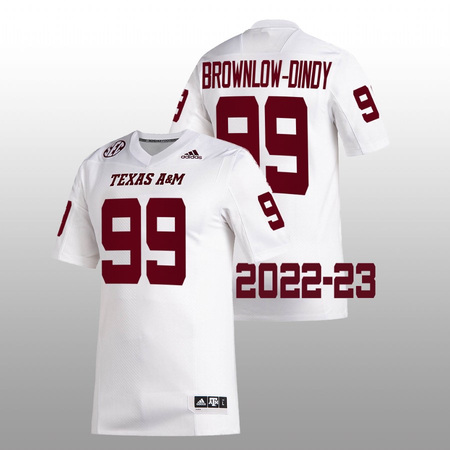 men texas a&m aggies gabe brownlow dindy 2022 23 college football white jersey