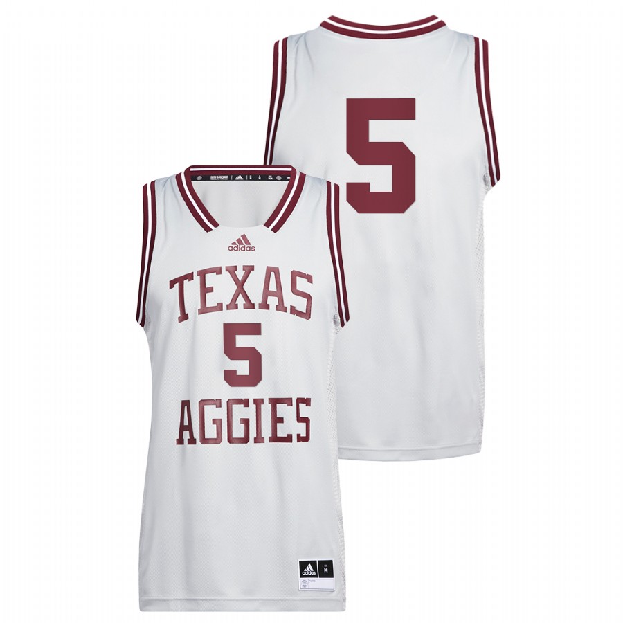 men texas a&m aggies hassan diarra 2022 college basketball reverse retro white jersey