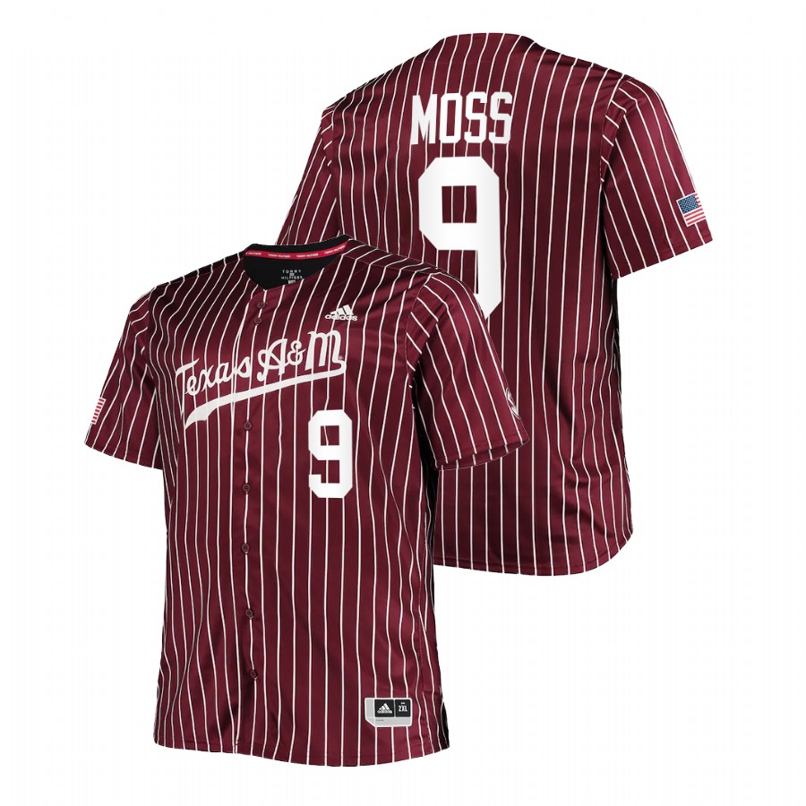 men texas a&m aggies jack moss maroon college baseball replica jersey