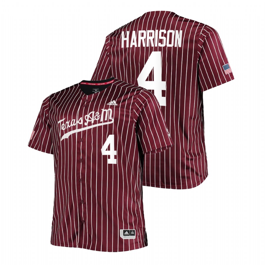 men texas a&m aggies kalae harrison maroon college baseball replica jersey